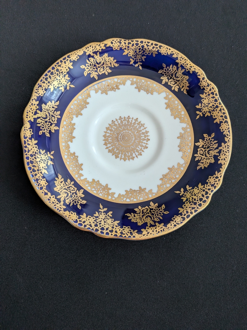 Vintage PARAGON Cobalt Blue and Gold Trim Decorative Plate 5.5" Made England